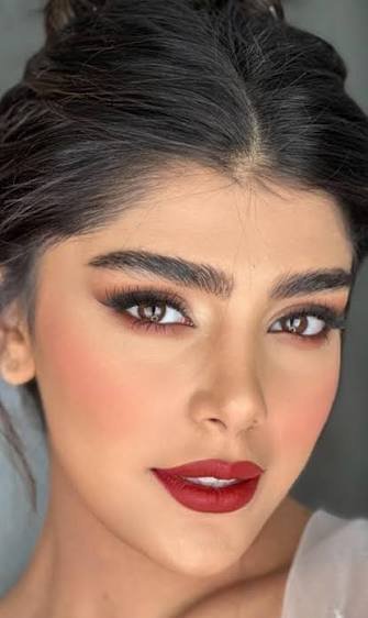  عکس زن با موهای تیره و رژ لب تیره با کیفیت بالا