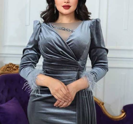  مدل لباس مجلسی مخمل اینستاگرام
