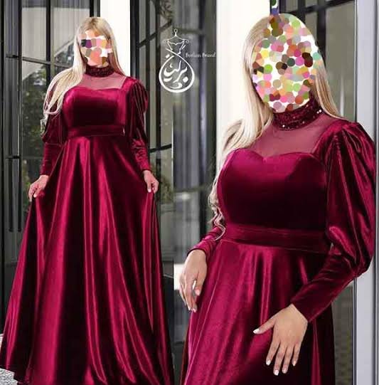  مدل لباس مجلسی مخمل اینستاگرام