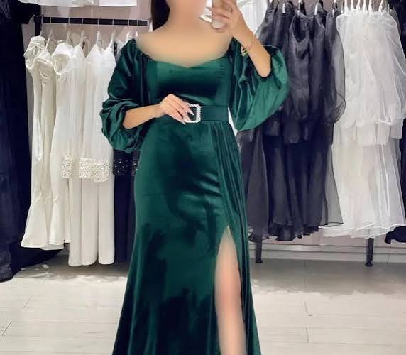  مدل لباس مجلسی مخمل طرح دار