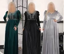  مدل لباس مجلسی مخمل طرح دار