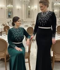  مدل لباس مجلسی مخمل جدید نگین دار