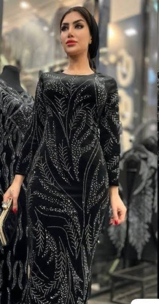  مدل لباس مجلسی مخمل جدید نگین دار