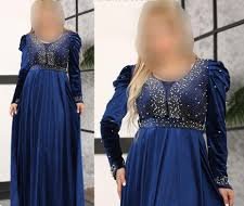 مدل لباس مجلسی مخمل جدید نگین دار