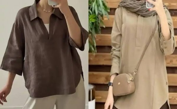  مدل مانتو با پارچه لنین ساده و شیک