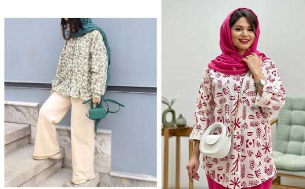  مدل مانتو با پارچه لنین طرح دار