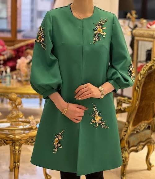  مدل مانتو با پارچه لنین خامه دوزی