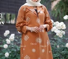  مدل مانتو با پارچه لنین خامه دوزی