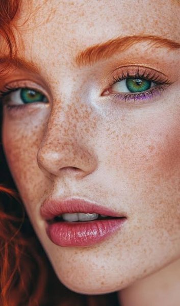  عکس زیبا زن با کک و مک و چهره‌ای جذاب