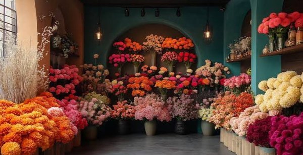  تصویر گل فروشی با گل های تازه با کیفیت بالا