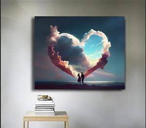  تابلو عشق با عکس قلب