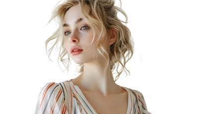  عکس مدل زن با موهای بلوند و چهره زیبا