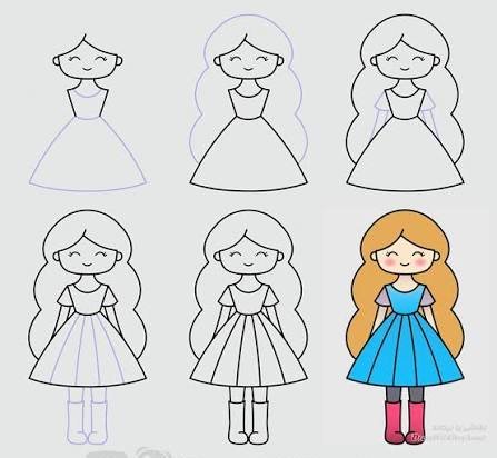  نقاشی زن ساده