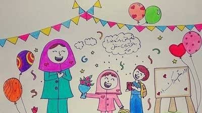  نقاشی خانم معلم