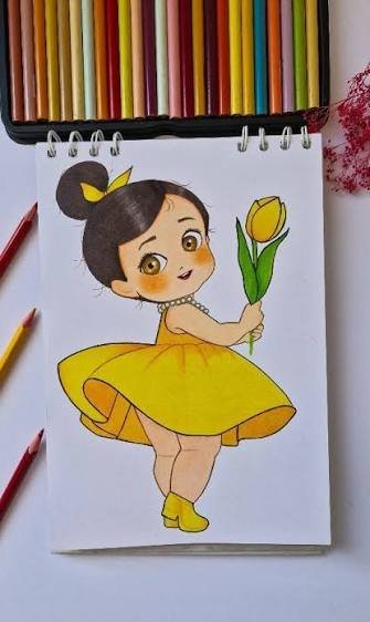  نقاشی دخترانه بامزه