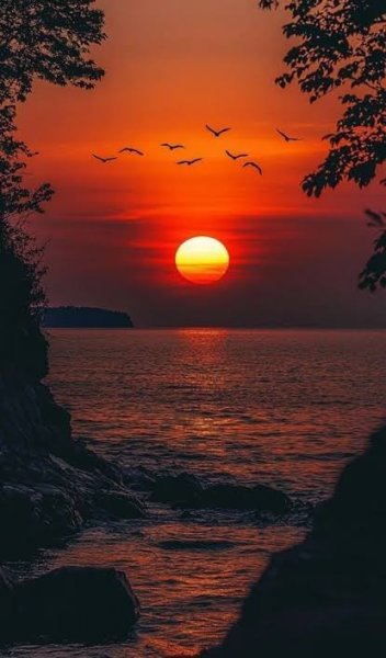  تصویر غروب آفتاب روی دریا با کیفیت بالا